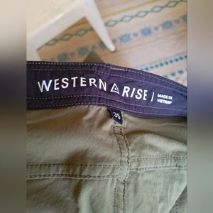 Western Rise, never been worn, 35" inseam men's pants, olive